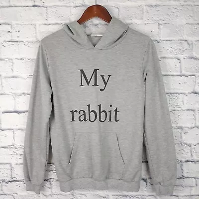 Uno Qi Clothing My Rabbit Sweatshirt Hoodie With Ears Medium Gray • $20