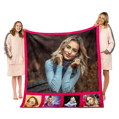 £20.99 • Buy Personalised Luxury Fleece Blanket- 2,3,4,6,9 Or 12 Images! Perfect For Gifts