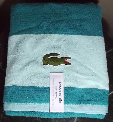 NEW Lacoste 1 Bath Towel Turquoise / Green Color 30 X52  100% Cotton Loops • £23.74