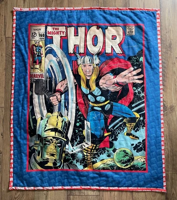 $54.99 • Buy MARVEL AVENGERS THOR COMFORTER BLANKET THROW BEDDING QUILT 100% Cotton BOYS