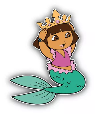 Dora Cartoon Mermaid Sticker Bumper Decal - ''SIZES'' • $3.75