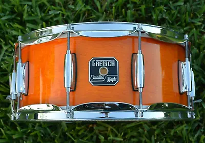 GRETSCH 14  CATALINA MAPLE AMBER GLOSS 10-LUG SNARE DRUM For YOUR DRUM SET! J447 • $333.76