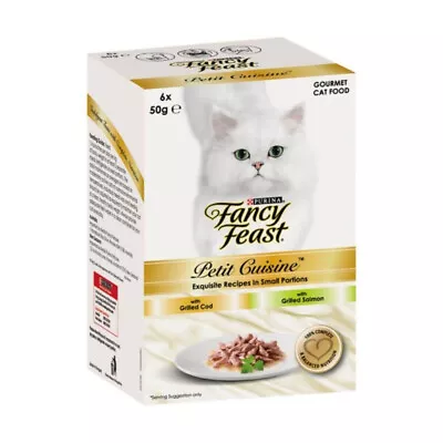 Fancy Feast Petit Cuisine Wet Cat Food Cod & Salmon 6 X 50g • $8.88