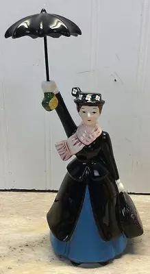 Vtg Mary Poppins Ceramic Figurine With Removable Umbrella Disney • $49