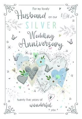 For My Husband On Our Silver 25th Wedding Anniversary Card  • £3.49