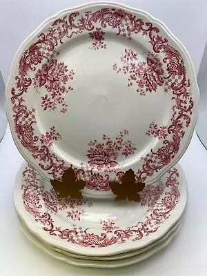 Set Of 4 Vintage Villeroy & Boch VALERIA Red / White Luncheon Plates • $67.99