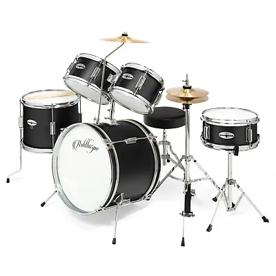 5-Piece Junior Drum Set With Brass Cymbals - Starter Kit • $199.99