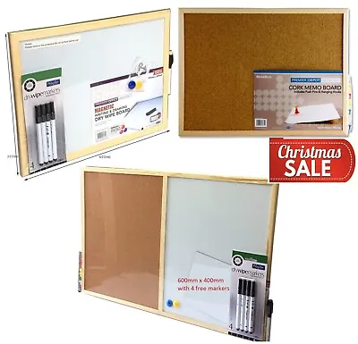 Magnetic Whiteboard Memo Notice Board Planner With Marker & Magnets Frame 2 Size • £7.10