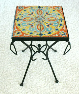 Vintage California D & M Tile Top Wrought Iron Table • $1450