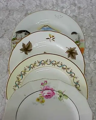 Vintage Mismatched China Dessert Plates (4) Gold Bands 6  To 6 1/4  Unique Group • $19.99