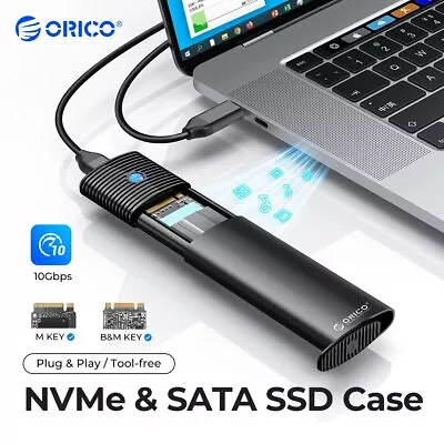 ORICO M.2 NVMe SSD Enclosure USB 3.1 Type-C 10Gbps Case Converter Adapter UASP • $12.99