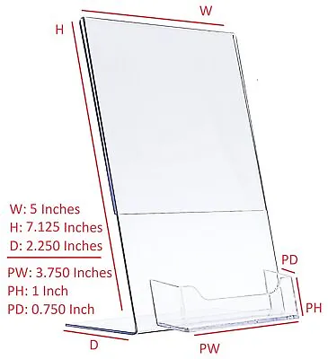 T'z Tagz Brand New Clear 5x7 Sign Holder Display Stand With Business Card 2 PK • £11.08