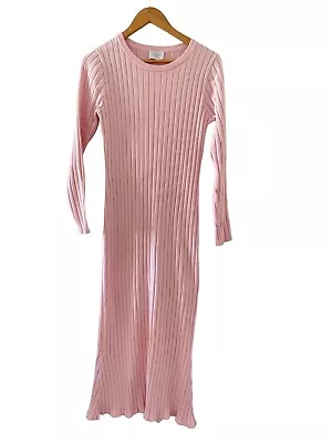 By Nicola Long Ribbed Moon Dress Marshmellow Pink Size 10  • $40