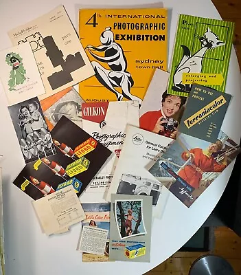 Large Collection Vintage Camera Catalogue's And Manuals From 1940's - 1960's  • $716