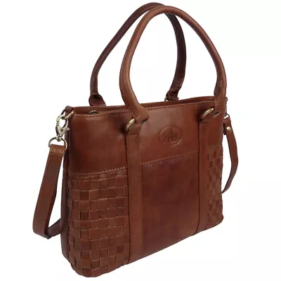 Rowallan Ladies Leather Kasbah Medium Top Zip Bag Cognac • £79.50