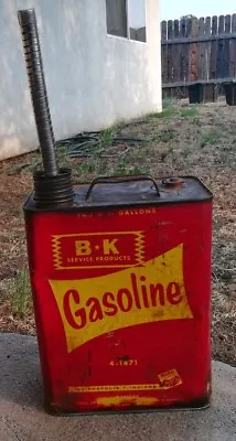 BK Service Products 2 Gallon Gas Can With Spout 4-1871 Napa Vintage  • $19.59