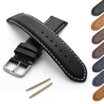 £12.95 • Buy Genuine Leather Watch Strap Medium Padding 18mm 20mm 22mm 24mm Mens Womens