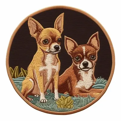 Chihuahua Dog Patch Applique -  Animal Badge (Iron On) Canine Pup K9 Family Pet  • $5.87