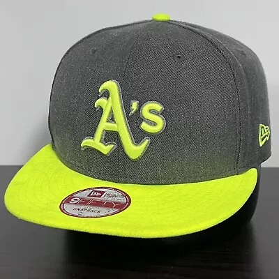 Oakland Athletics A's Hat Cap Snapback New Era 9Fifty Gray/Green *Spots On Bill • $18.99