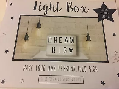  Personalised Typographic Battery Lightbox With 60 Letters MAKE YOUR OWN SIGNS • £14.99