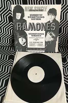 Ramones  Something To Believe In / Drink Rare UK 12  WHITE LABEL MINT VINYL PUNK • £79.98