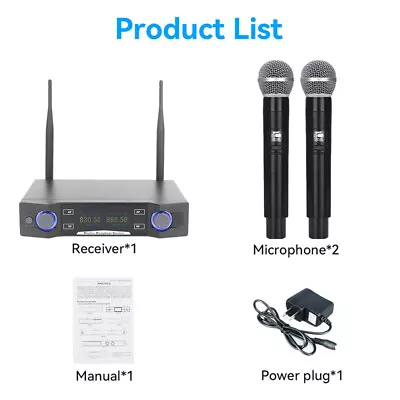 Vocal Dual Channel Wireless Microphone System UHF Handheld Cordless Professional • $39.59