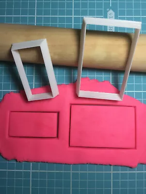 $7.49 • Buy RECTANGLE Cookie Cutter Fondant Biscuit Stamp Embosser V2.0
