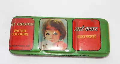 Vintage 1950's Child's Tin Litho Toy Paint Box Watercolor Kitten India • $25.99