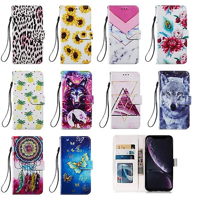 $12.32 • Buy Painted Leather Wallet Phone Case Cover For IPhone 7 8 Plus 14 13 12 11 Pro Max