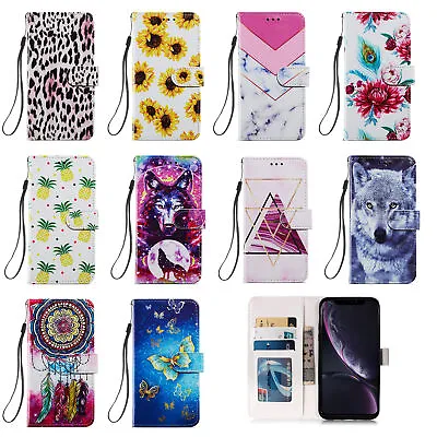 Painted Leather Wallet Phone Case Cover For IPhone 7 8 Plus 14 13 12 11 Pro Max • $13.86