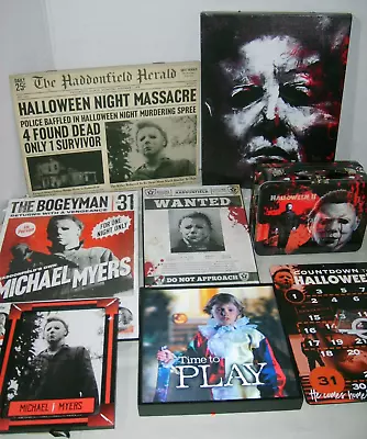 Halloween Michael Myers Haddonfield Harold Wooden Picture Frame Lunch Box & More • $69.99