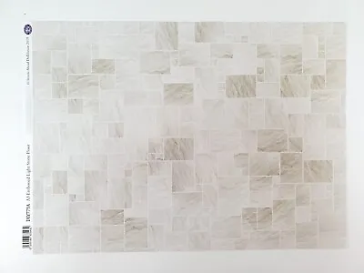 Dollhouse Stone Floor Tile Lightly Embossed Faux Flooring Gray Glossy Card Stock • $5.85