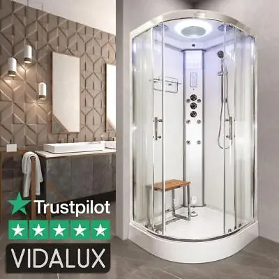 Steam Shower SS 800 X 800 White Cabin Enclosure NO LEAK GUARANTEE UK#1 • £949