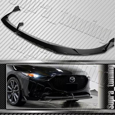 Painted Black Front Bumper Lip Spoiler MS-Style For 2019-2024 Mazda 3 Hatchback • $102.99