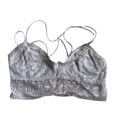 $11.19 • Buy Gilly Hicks Bralette Womens X Small White Lace Strappy Back V-Neck Top Tank 