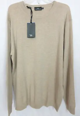 RODD & GUNN WOOL AND CASHMERE LOWRY BAY KNIT SWEATER Men's Size 2XL Straw (Tan) • $55.28