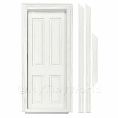 Dolls House Miniature Internal White Painted 4 Panel Door • £6.80