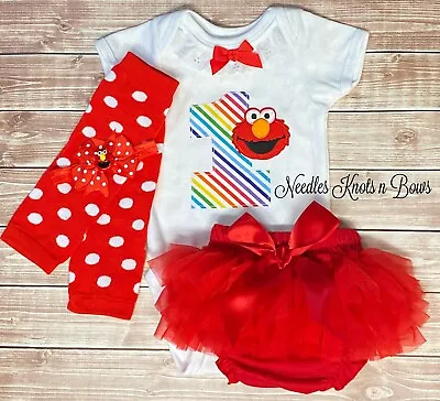 Girls 1st - 2nd Red Tutu Bloomer Birthday Outfit Cake Smash Outfit Girl • $40