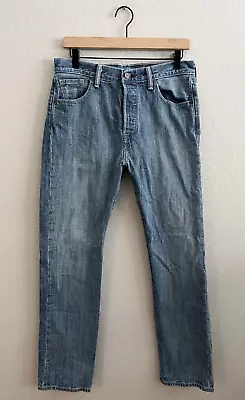 Vintage Levis Jeans Mens 30x30 Blue 501 Button Fly Straight Leg Medium Wash • $34.97