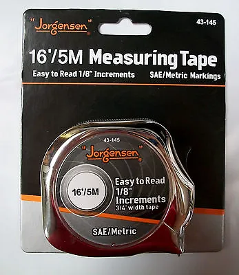 16' / 5m English & Metric Tape Measure 3/4  Blade Jorgensen Lot Of 1 • $10.99