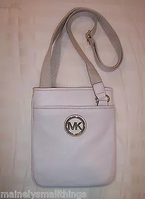 NWT Michael Kors FULTON Small Leather Crossbody Bag VANILLA • $148