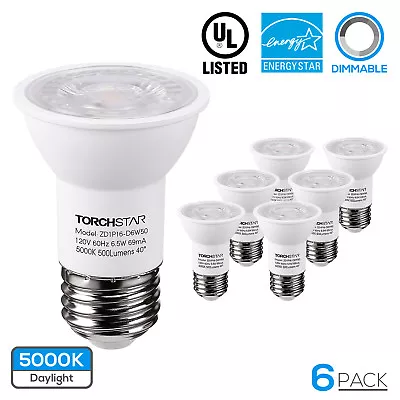 $29.77 • Buy TORCHSTAR PAR16 LED Spotlight Bulbs Dimmable, 6.5W(50W Equiv.) 5000K Pack Of 6