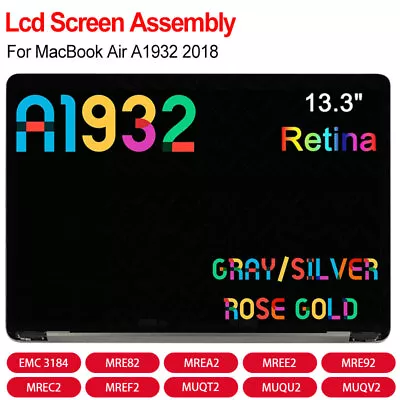 For Macbook Air 13  A1932 2018 LCD Display Screen Assembly Replacement EMC 3184 • $164.59