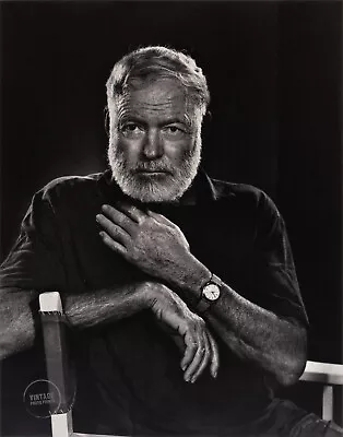 1957 Vintage Yousuf Karsh Photo Print Portrait Ernest Hemingway Engraving 13x15 • $102.52