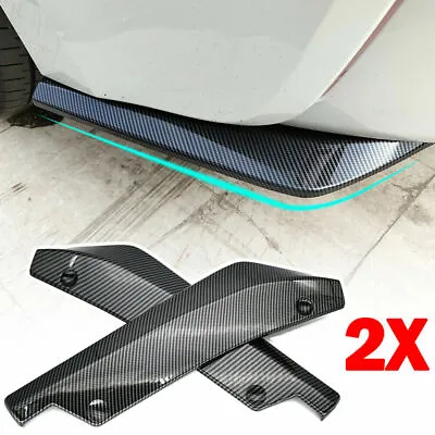 2X Carbon Fiber Car Rear Bumper Lip Diffuser Splitter Canard Spoiler Universal • $23.99