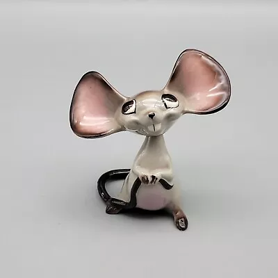 Vintage Freeman McFarlin Bobble Head Mouse Figurine Gray Ceramic Nodder 3   • $84.99