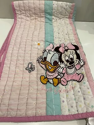Disney Minnie Mouse Daisy Duck Quilt Blanket Best Friends  30x42 HTF • $30