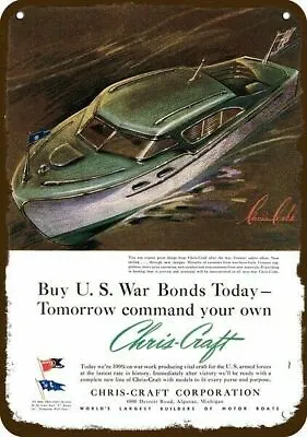 1944 CHRIS-CRAFT Wood Boat Yacht Vintage-Look DECORATIVE REPLICA METAL SIGN  • $24.99