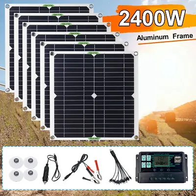 2400W Solar Panel Watt Monocrystalline PV Power 12V For Home RV Marine Car Kits • $52.19