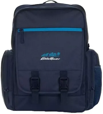 Eddie Bauer Harbor Diaper Bag Backpack Navy Blue W/ 9 Pockets & Stroller Loops • $32.76